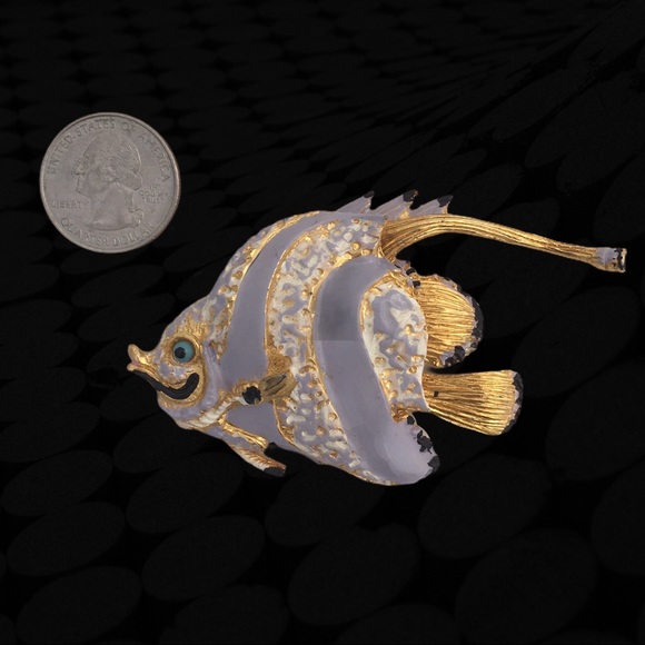 High End Vintage Happy Fish Brooch Pin - Picture 6 of 7